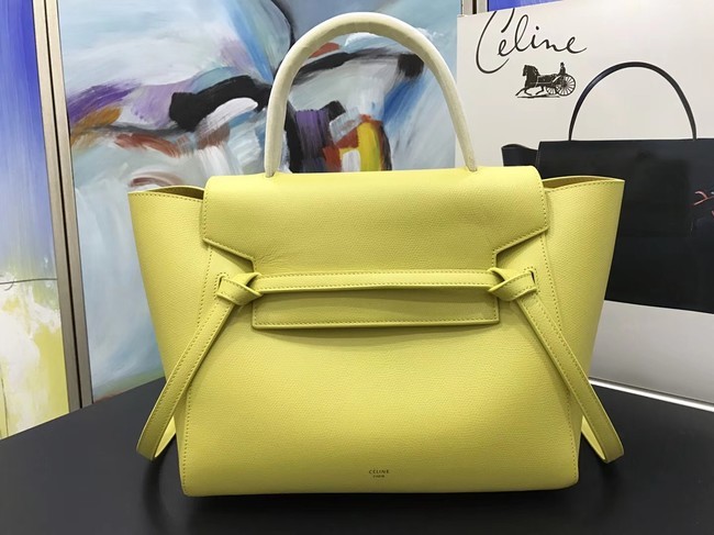Knockoff Celine Belt Bag Original Leather Medium Tote Bag A98311 yellow JH06095ry98