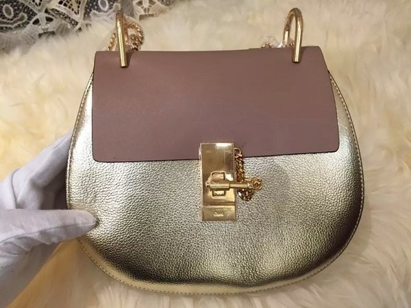 Knockoff Chloe shoulder bag original leather 20282 gold&light pink JH08965PF42