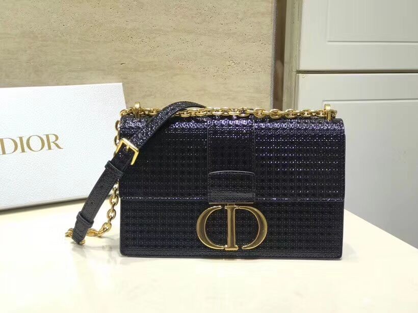 Knockoff Dior 30 MONTAIGNE SMOOTH CALFSKIN FLAP BAG C9230 black JH07039nE34