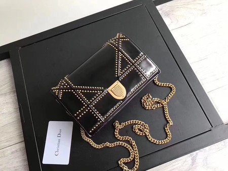 Knockoff Dior CANNAGE Original Patent leather mini Shoulder Bag 3709 black JH07632Bc82
