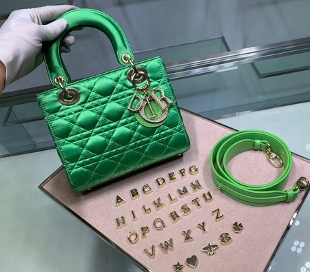 Knockoff Dior Lady Original Silk Bag 2369 Diamond Green JH07186pN75