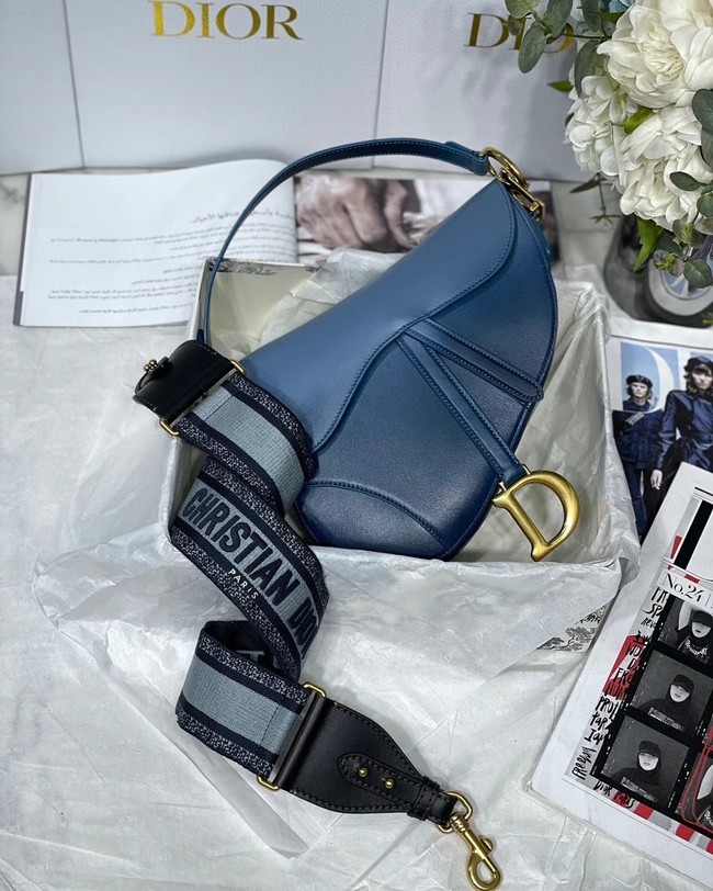 Knockoff DIOR SADDLE BAG Gradient Calfskin M0446C blue &Shoulder strap JH06685ry98
