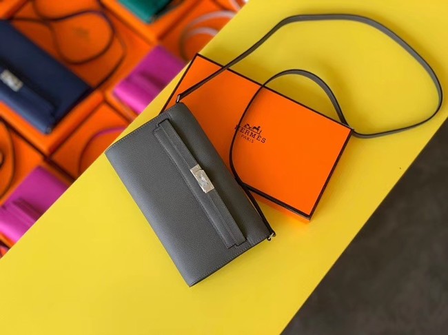 Knockoff Luxury Hermes Original kelly espom leather to go woc Bag H4087 grey JH01219Pd89