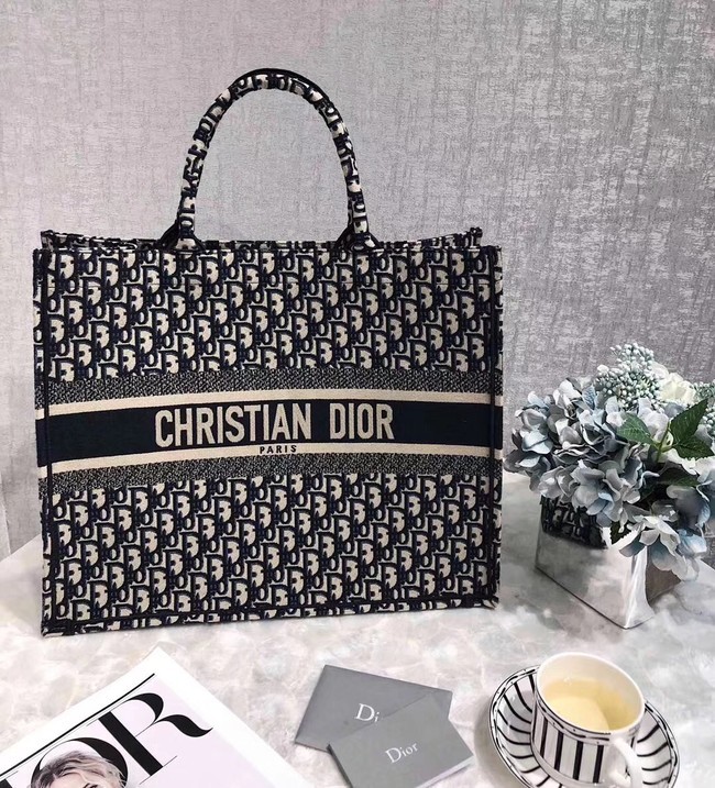 Knockoff Top DIOR BOOK TOTE BAG IN EMBROIDERED DIOR OBLIQUE CANVAS M1286 JH07495wV33