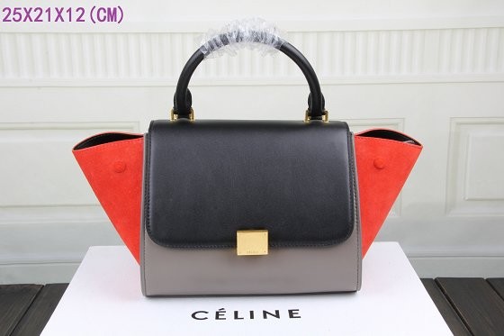 Luxury 2015 Celine classic nubuck leather with original leather 3345 black&gray&orange JH06550vA83