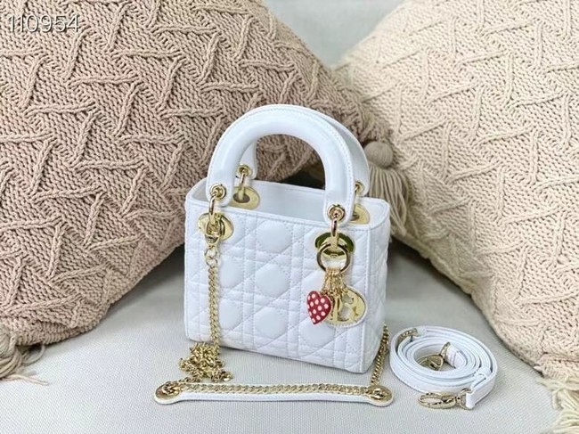 MINI LADY DIOR BAG Cannage Lambskin M0505OC white JH06690dt49