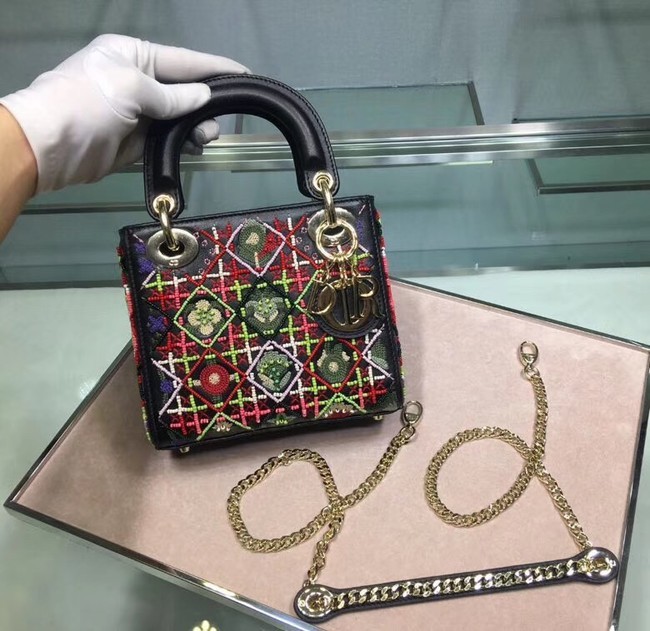 MINI LADY DIOR EMBROIDERED BAG M0598CRMH-3 JH07249IZ26