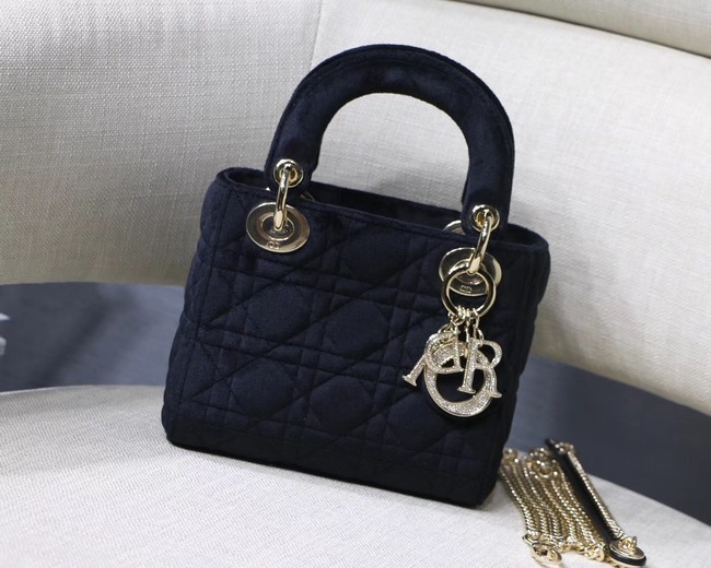 MINI LADY DIOR Velvet BAG M424 black JH07198yN38