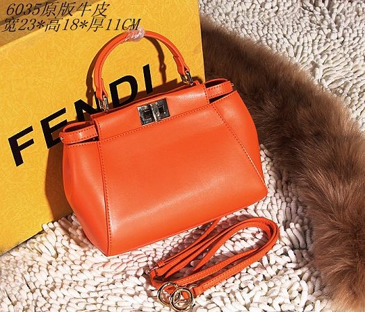 Newest 2015 Fendi original leather 6035 orange JH08794TL77