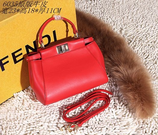 Newest 2015 Fendi original leather 6035 red JH08792BM34