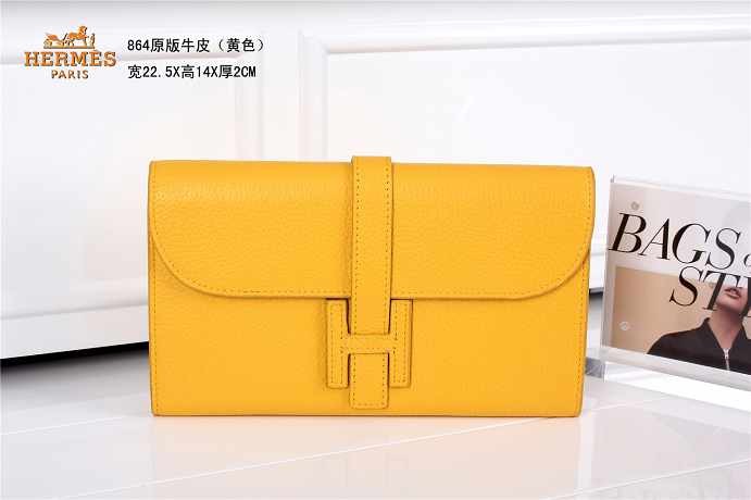 Replica 2015 Hermes Hot Style Original leather clutch 864 yellow JH01879wr22