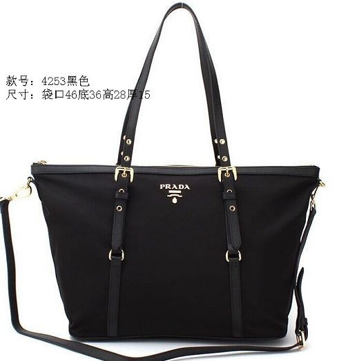 Replica 2015 Prada new model fashion shopping bag 4253 black JH05779wr22