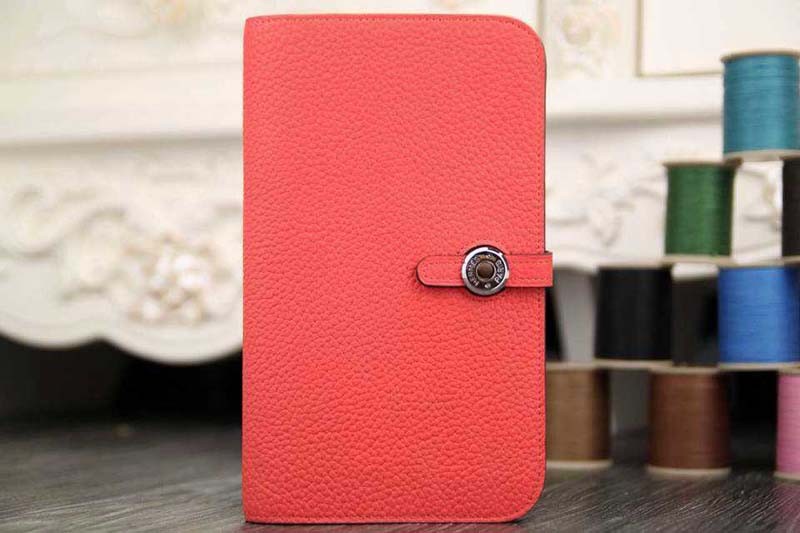 Replica AAAAA 2015 Hermes new model original leather clutch 6648 light red JH01805st72