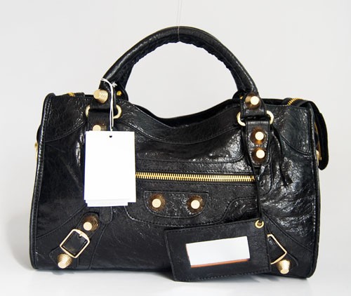 Replica Balenciaga motorcycle saddle bag 38cm 084328B black JH09482tp14