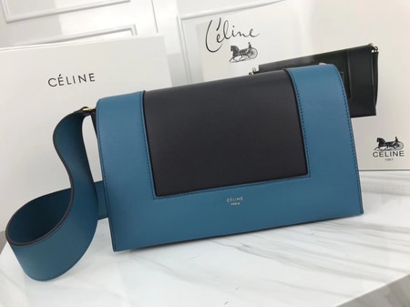 Replica Celine frame Bag Original Calf Leather 5756 blue.black JH06105Hw86