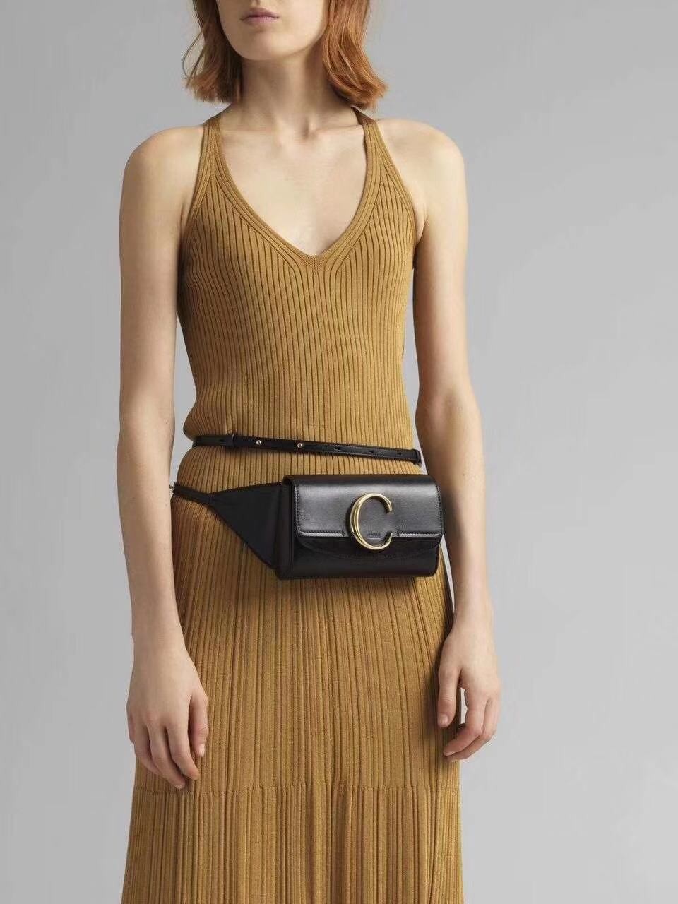 Replica Chloe Original Leather Belt Bag 3S036 black JH08841Qz32