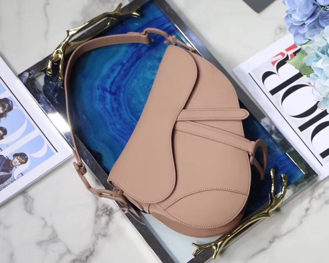Replica Dior Mini Saddle Bag Calfskin M0447 Nude JH07173za44