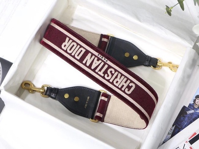 Replica Dior Oblique Embroidered Velvet SHOULDER STRAP S8540CWVF-4 Burgundy JH06898BL42