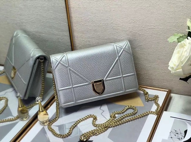 Replica DIORAMA CALFSKIN CLUTCH M49P silver JH07054ec82