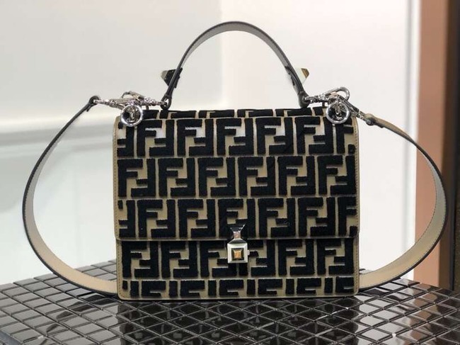 Replica Fendi KAN I Multicolor fabric bag 8BT283A black&Khaki JH08621vX33