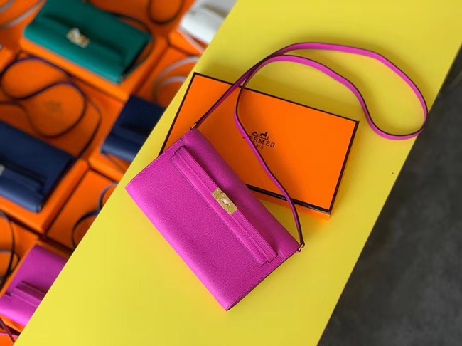 Replica Hermes Original kelly espom leather to go woc Bag H4087 Purplish red JH01209EX20