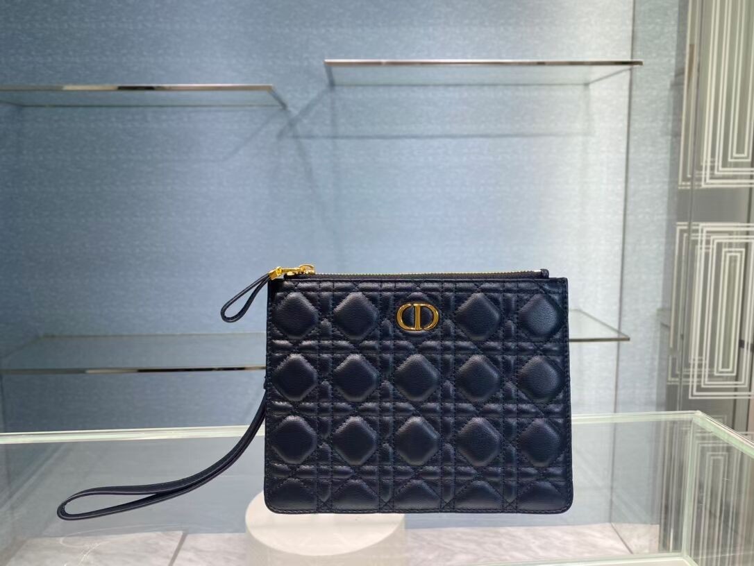 Replica SMALL DIOR CARO DAILY POUCH S5085U BLACK JH06719TN94