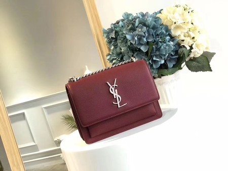Replica Yves Saint Laurent Original Leatehr mini Shoulder Bag 8004 Wine JH08270Ny84