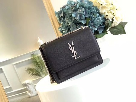 Replica Yves Saint Laurent Original Leatehr Shoulder Bag 8004 black JH08274HV92