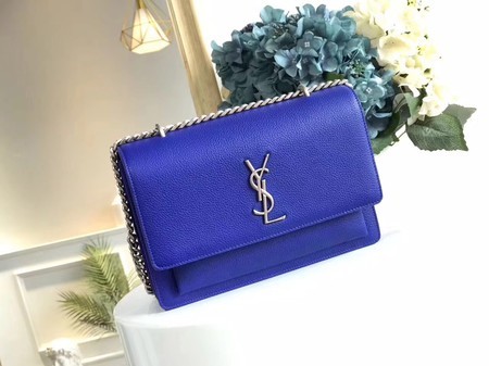Replica Yves Saint Laurent Original Leatehr Shoulder Bag 8005 blue JH08265Pg26