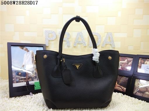 Top 2015 Prada new model shopping bag 5008 black JH05741GK50