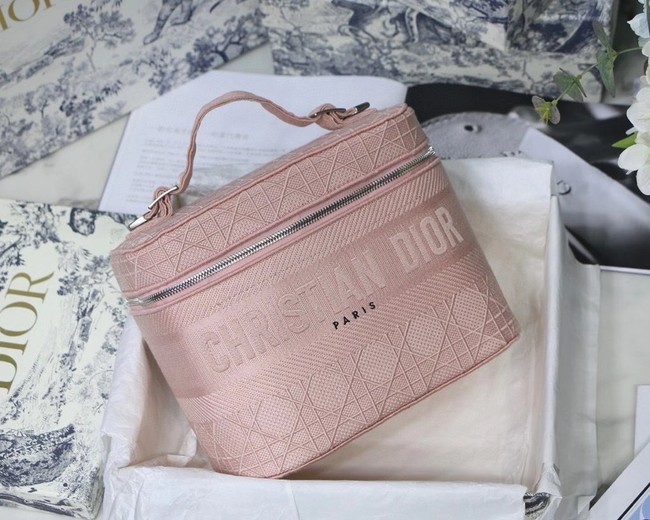 Top DIOR Oblique Jacquard cosmetic bag S5488 pink JH06870aw17