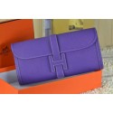 2015 hermes jige elan long clutch bag epsom leather purple 509058 JH01881QQ72