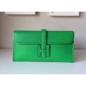 AAA 1:1 2015 hermes epsom leather jige elan long clutch bag green 509058 JH01873Bu52
