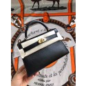 AAA 1:1 Hermes original mini Kelly chevre mysore K19CM black&Gold Metal JH01283Bu52