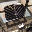AAA 1:1 YSL Classic Calfskin Leather Flap Bag 2801 black JH08263RI87