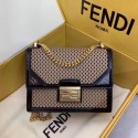 AAA Copy Fendi KAN U SMALL leather mini-bag 8BT312 black&apricot JH08565JY49