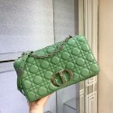 AAA Copy LARGE DIOR CARO BAG Soft Cannage Calfskin M9243U green JH06795JY49
