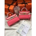 AAA Hermes Kelly 19cm Shoulder Bags Epsom Leather KL19 rose JH01166SV29