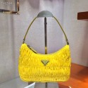AAA Prada Nylon and Saffiano leather mini bag 1NE204 yellow JH05066SV29