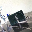 AAA Replica Yves Saint Laurent Monogramme Velvet Shoulder Bag 8011 green JH08242UG71