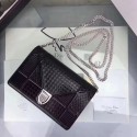 AAAAA DIORAMA WALLET ON CHAIN CLUTCH METALLIC CALFSKIN WITH MICRO-CANNAGE MOTIF S0328 black JH07470DU34