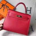 AAAAA Hermes original epsom leather kelly Tote Bag KL2832 red JH01550Jq92