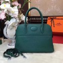 AAAAA Imitation Hermes Bolide Original Togo leather Tote Bag HB31 Blackish green JH01578QQ66