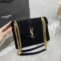 AAAAA Knockoff YSL ENVELOPPE MEDIUM BAG IN MIX MATELASSE GRAIN DE POUDRE EMBOSSED IN SUEDE Y487206 black JH07738qN39