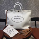 AAAAA Prada fabric handbag 1BG161 white JH05551hr50