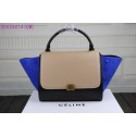 Best Celine Trapeze Bag Original Leather3342-1 apricot&black&brilliant blue JH06499CF36