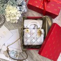 Best MINI LADY DIOR BAG IN EMBROIDERED CALFSKIN AM0505 WHITE JH07422Yd28