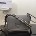 Best Prada Concept calf leather bag 1BD123 grey JH05453Vp72