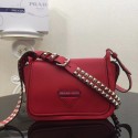 Best Prada Concept calf leather bag 1BD123 red JH05454DB16