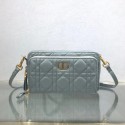 Best Quality DIOR CARO DOUBLE POUCH Supple Cannage Calfskin S5037U grey JH06773Ss63